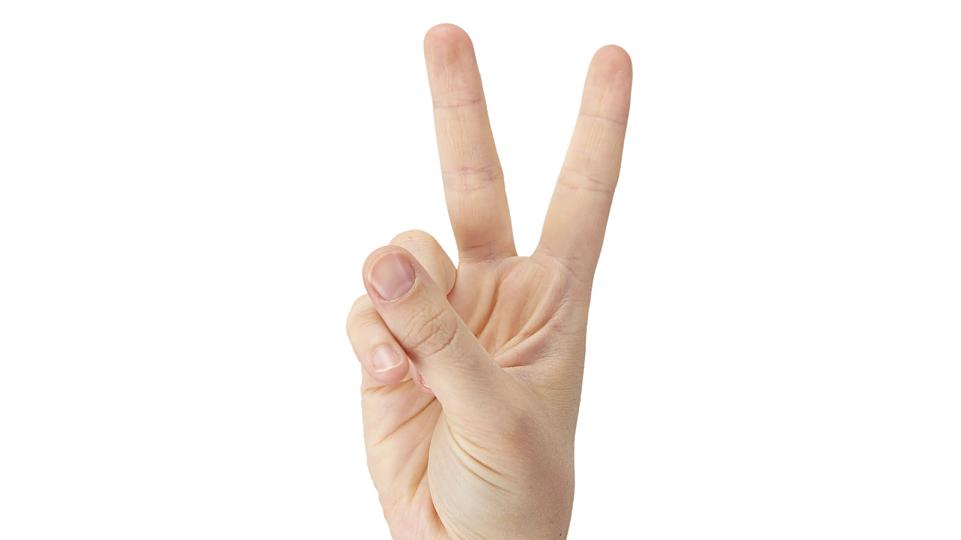 Das „Victory“- oder „Peace-Zeichen“ sollte man in England lieber ...