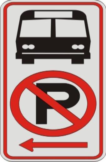R7-107 No Parking Bus Stop With Right Arrow