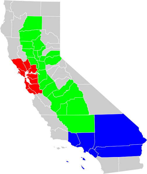 California Geographical Region County Map SVG Downloads - Map ...