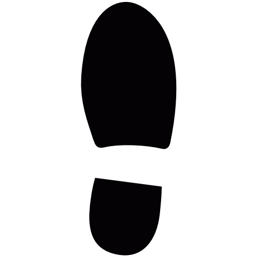 Black right shoe footprint icon - Free black footprint icons