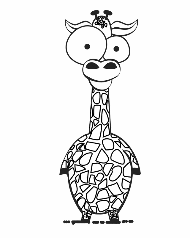 Crazy-eyed Giraffe - Free Printable Coloring Pages