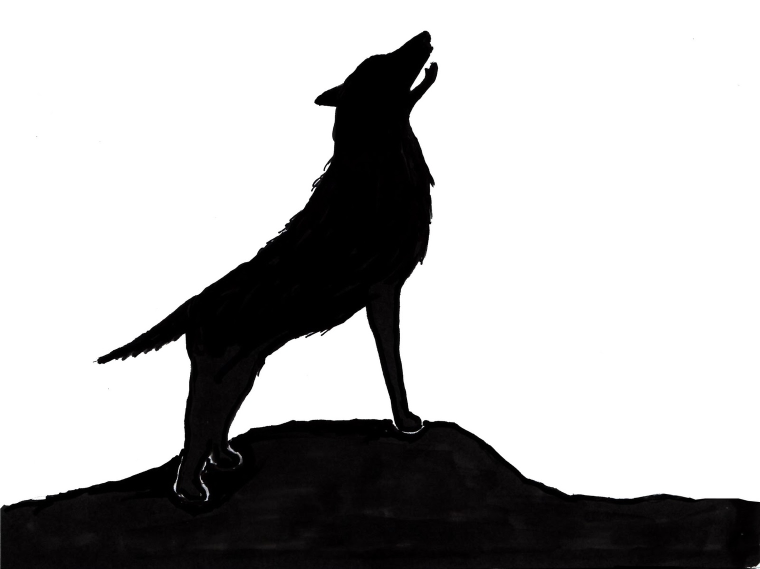 Clipart wolf head silhouette