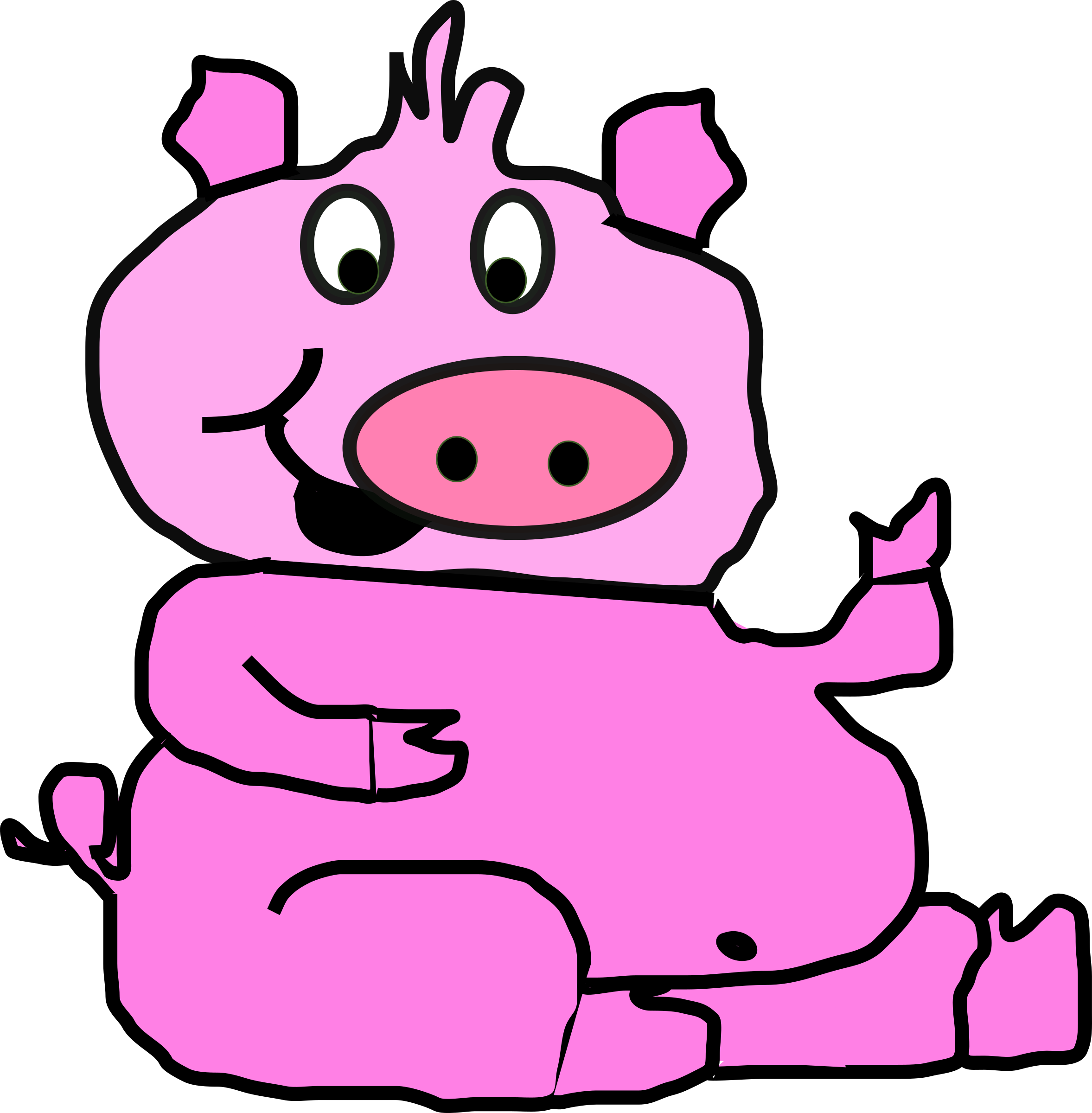 Clipart - Pink pig