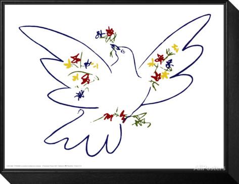 Dove of Peace Framed Print Mount by Pablo Picasso - AllPosters.co.uk