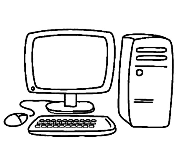 Computer Coloring Pages Modern Computer Coloring Page Coloring Sun ...