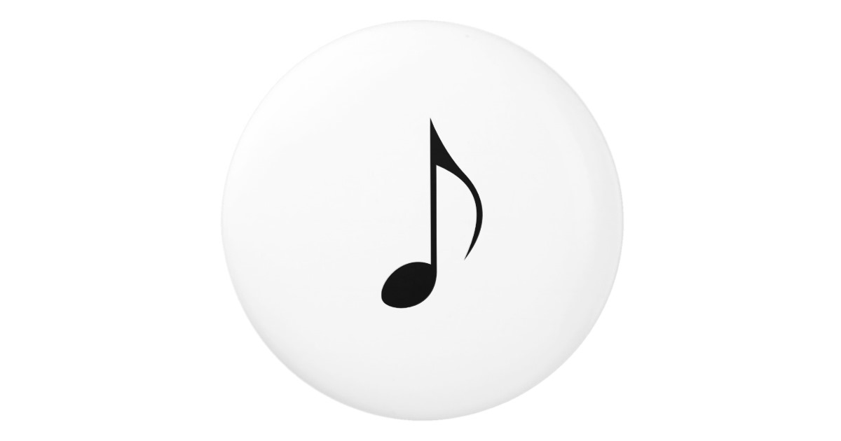 Music notation single eighth note or quaver ceramic knob | Zazzle