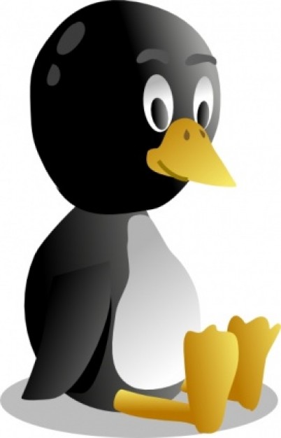 Sitting Baby Pinguin Tux clip art | Download free Vector