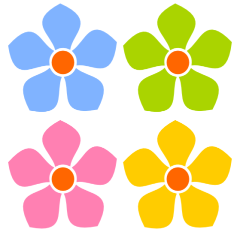 Five Petaled Flowers - Clipart | ClipArtLog.com