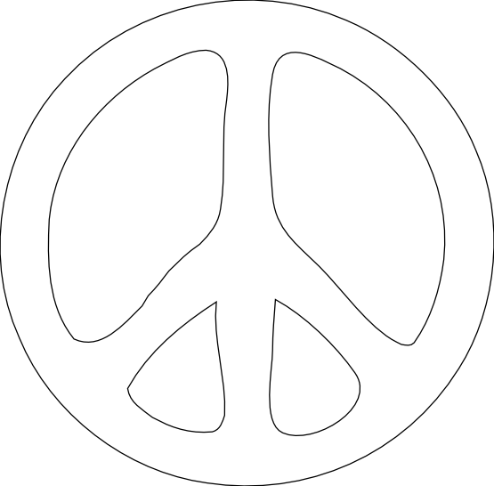 Clip Art: peace sign 6 black white line art ...