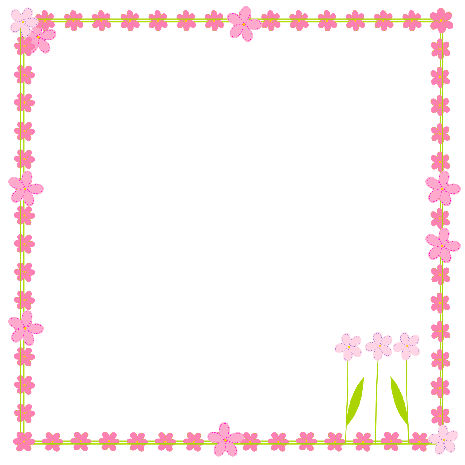 Floral border background template #1091