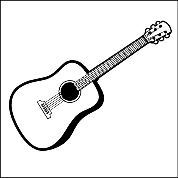 Acoustic Guitar Line Art Clipart - Free to use Clip Art Resource