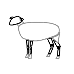 Drawing a cartoon sheep