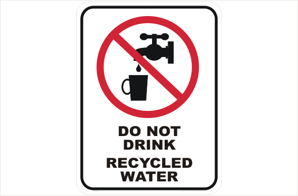 Do Not Drink Recycled Water sign P2206 - National Safety Signs