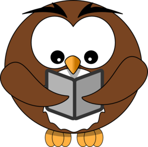 Owl reading clip art