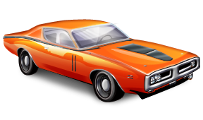 Mopar orange car muscle clipart