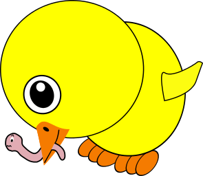 Bird With Worm Clipart