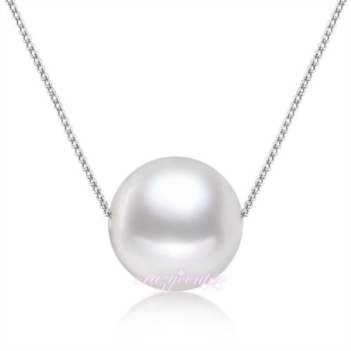 Faux Pearl Necklace 13mm Single Pearl Pendant Necklace Lady ...