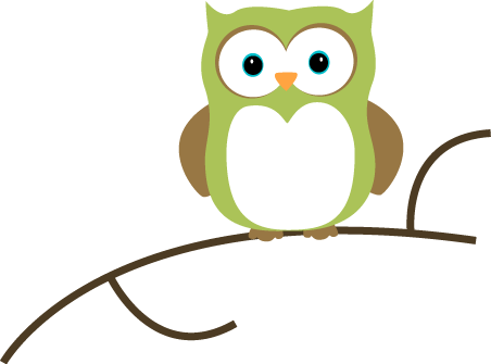 Owls in tree branch clipart free