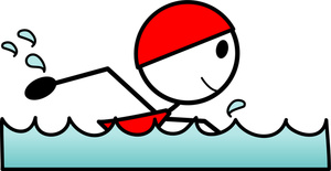 Swimming Clipart Image - Stick Girl Swimming