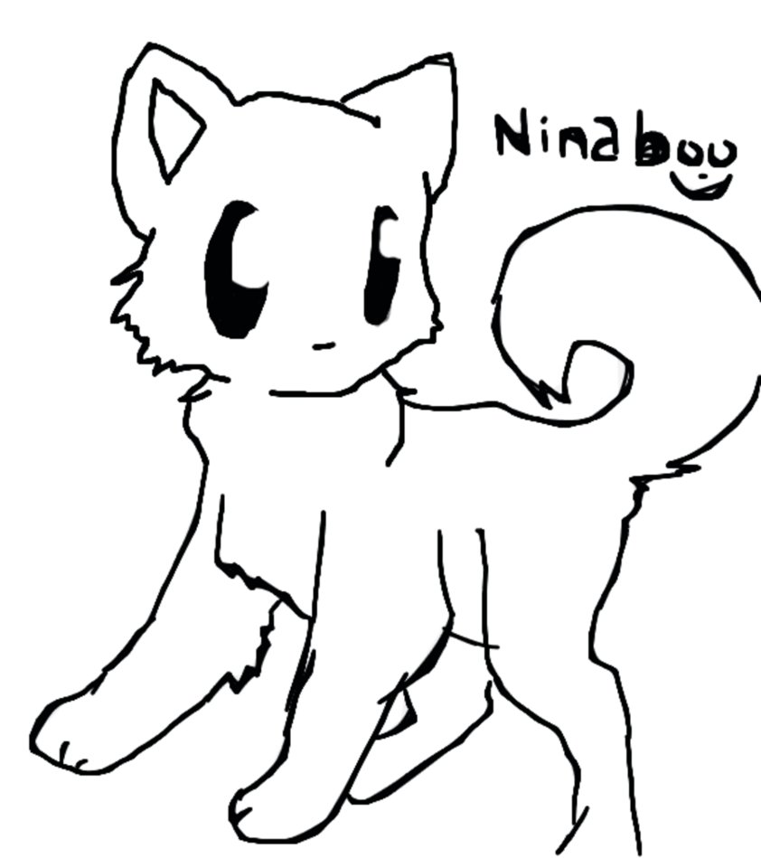 LineArt- Chibi Cat/Wolf