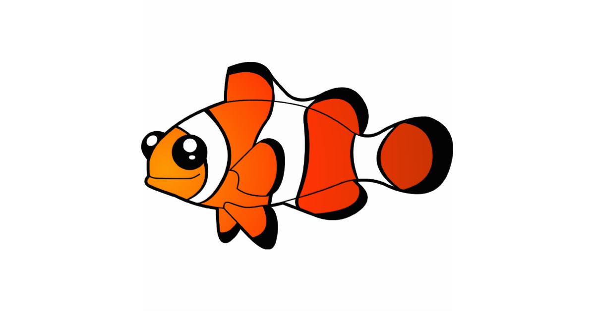 Cartoon Clown Fish (orange) Cutout | Zazzle
