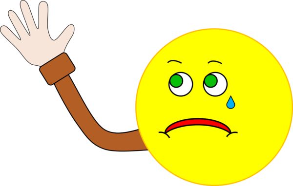 Smiley Waving Goodbye - vector Clip Art