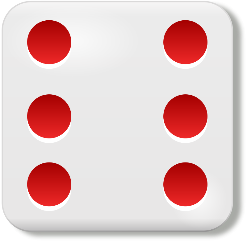 Dice Showing 6 Clipart