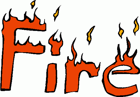 Papers on fire clipart