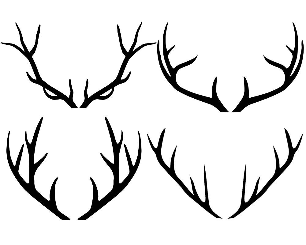 Deer antlers clipart silhouette
