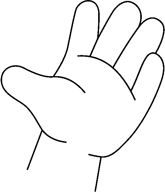 Open right hand clipart