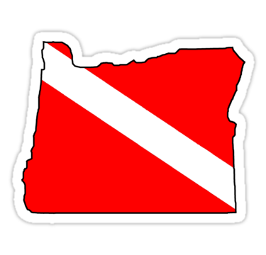 Dive flag Oregon outline" Stickers by artisticattitud | Redbubble