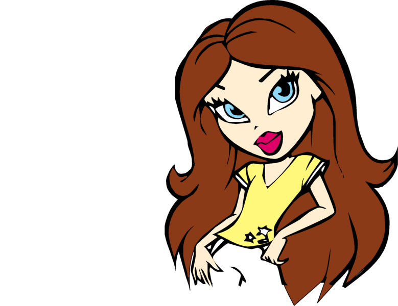 Download Cute Cartoon Fashionable girly girl Vector Free