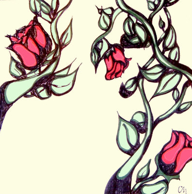 Drawings Of Vines With A Rose - ClipArt Best