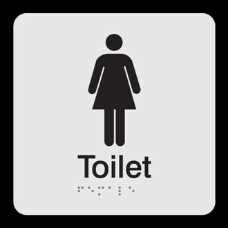 Female Toilet Braille Sign : Engraving services co