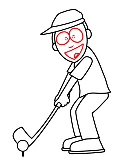 Drawing a cartoon golfer