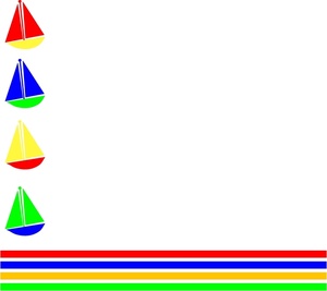 Free Sailboats Clip Art Image - Toy Sailboats in a Page Border ...