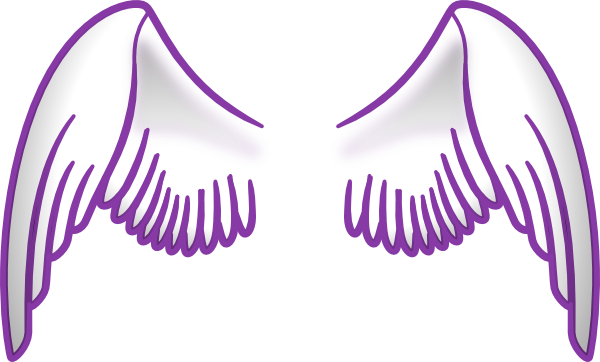 Purple Stroked Wings clip art - vector clip art online, royalty ...