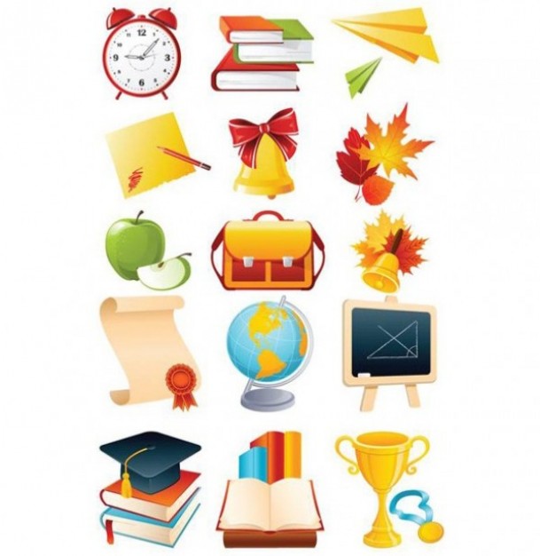 School icons education detailed set | Download free Vector