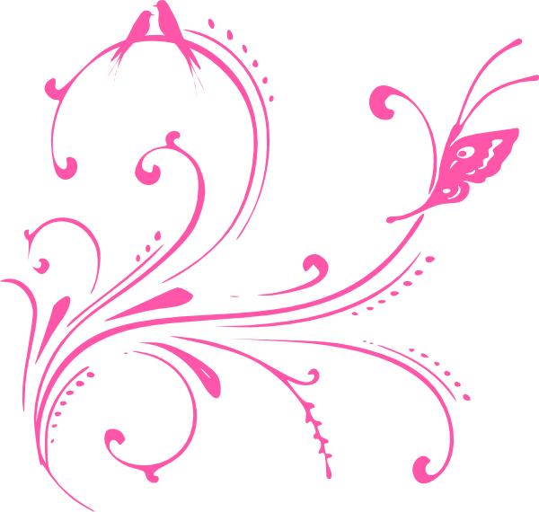 Pink Swirl Birds (butterfly Princess) Clip Art ...