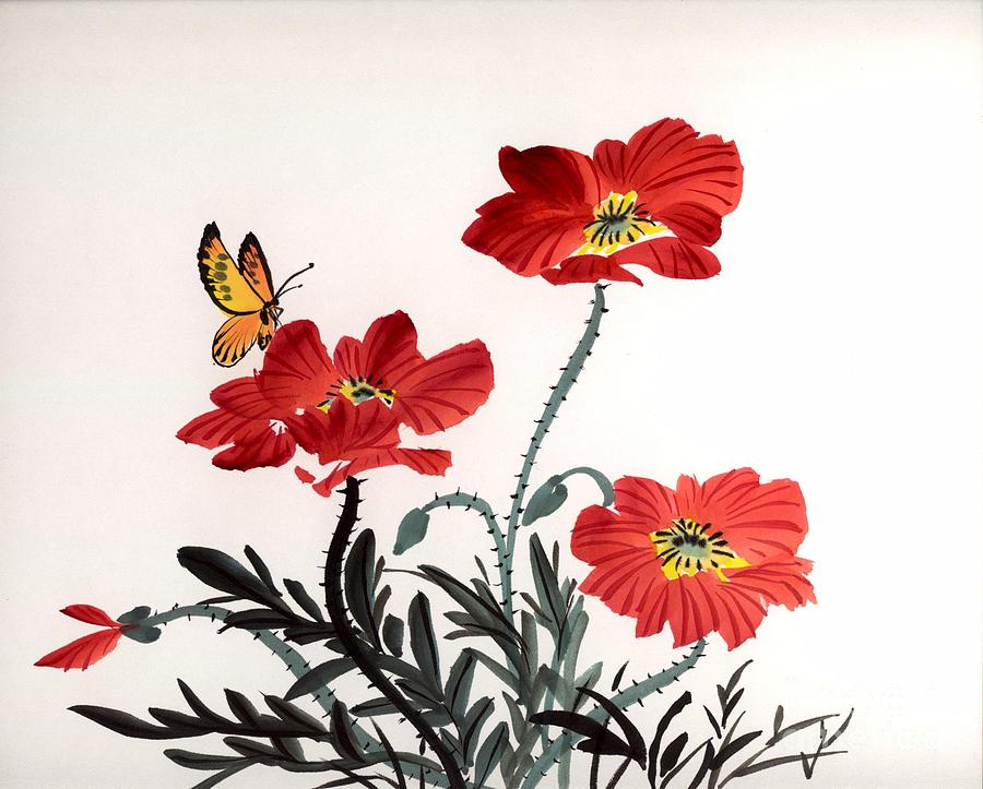 Red Poppies Painting by Yolanda Koh - Red Poppies Fine Art Prints ...