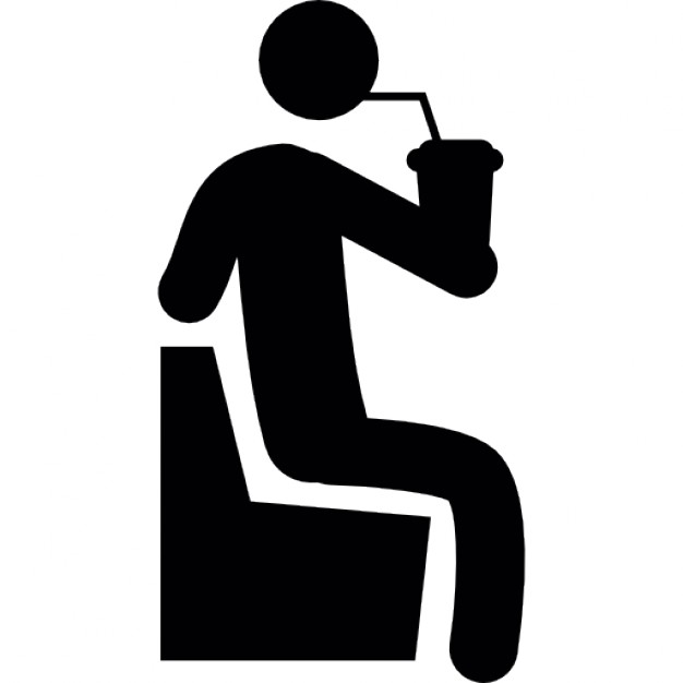 Sitting man drinking a soda in a bar Icons | Free Download