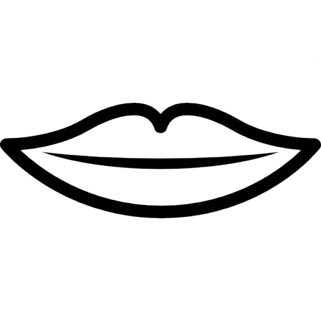 open lips clipart black and white free