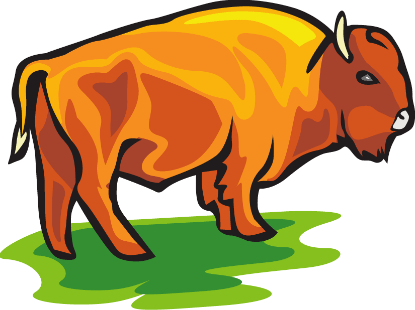 Cartoon Bison Rear View Clipart - The Cliparts