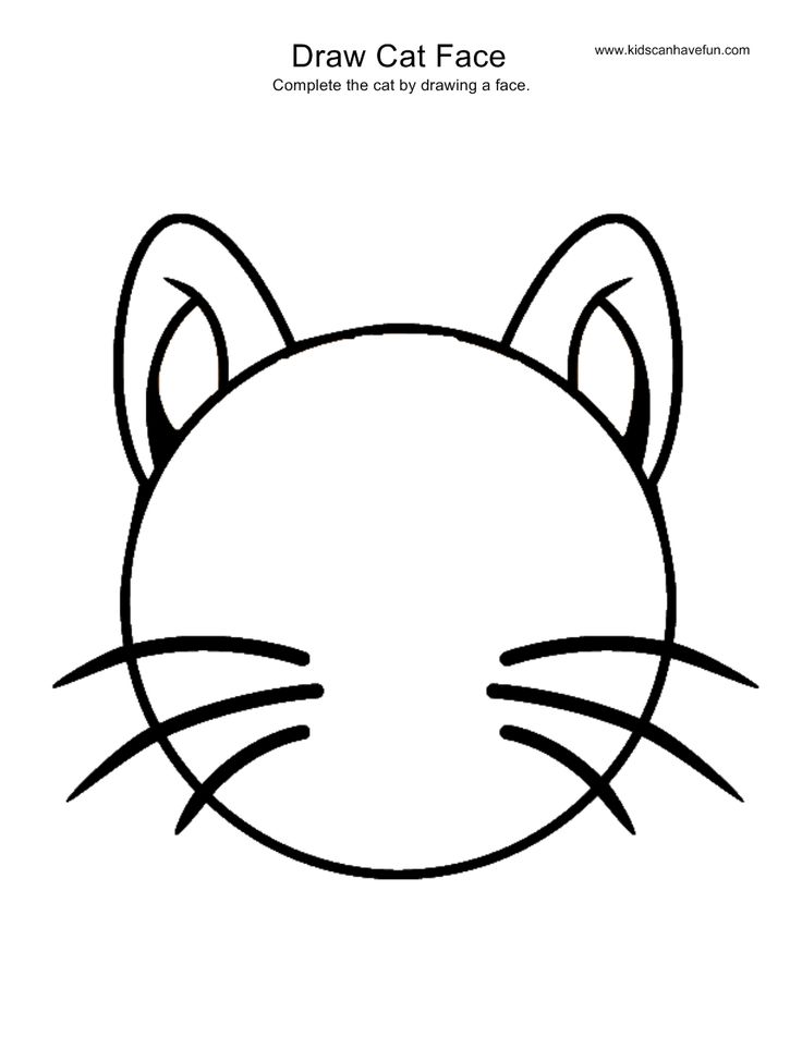 cat face pictures to color