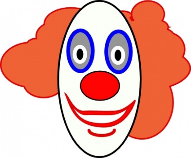 Creepy Clown Face clip art | Download free Vector