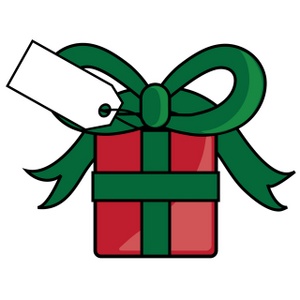 Christmas Present Clipart Image - Christmas Present with a Tag