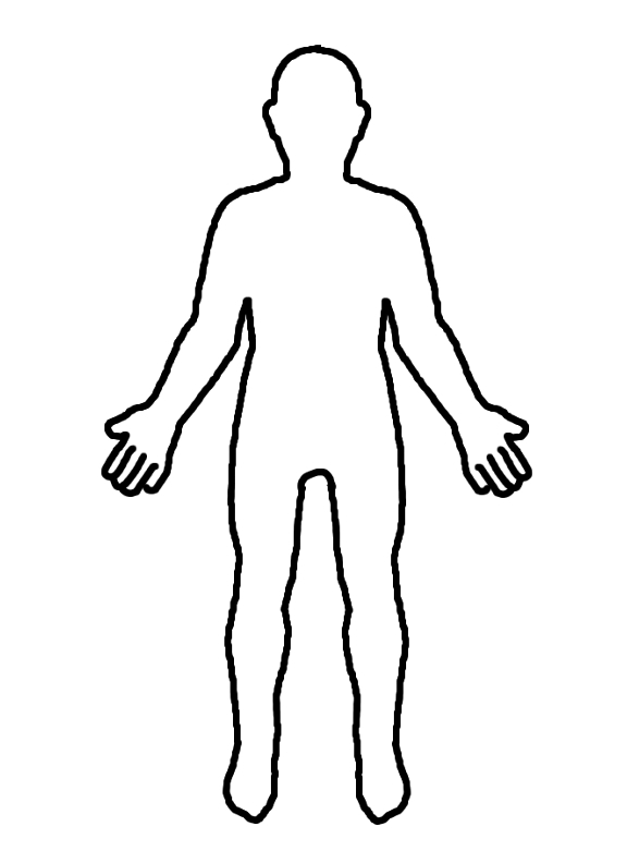 Printable Blank Body Diagram & Human Body Outline Printable Aof