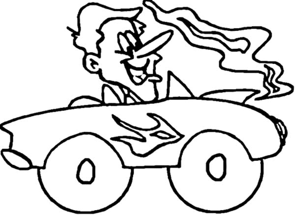 Taxi Driver Driving Car Coloring Pages | Best Place to Color