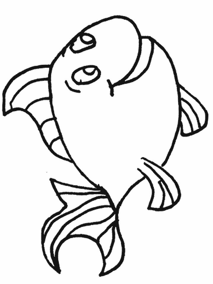 Fish Outline To Colour - ClipArt Best