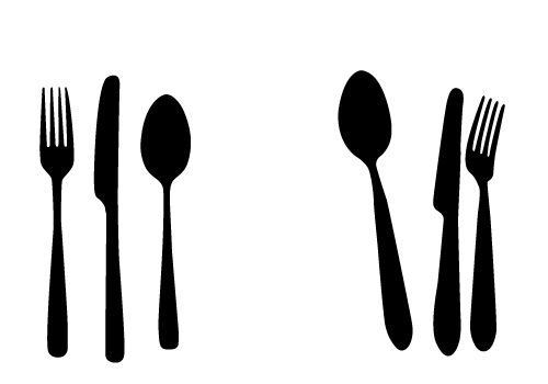 Silhouette clipart fork knife spoon